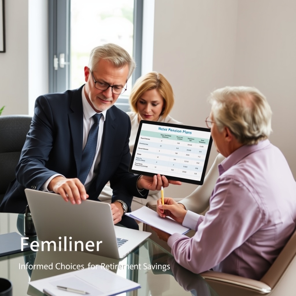 Persona revisando opciones de pensiones